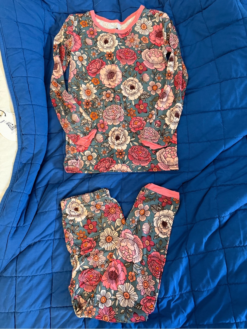 Lama Littles Blooming Grace Floral Long Sleeve Pants PJ Set 4T VGUC